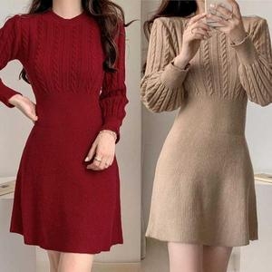셀러허브 여자 파티 스타일룩 핏 20대 니트 미니 원피스 코디 S31585174_이미지