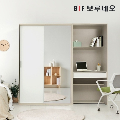 BIF보루네오 캐빈 슬라이딩 옷장 L세트 2000_이미지