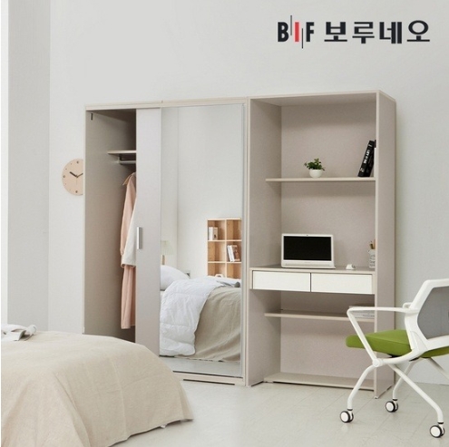 BIF보루네오 캐빈 슬라이딩 옷장 L세트 2000_이미지