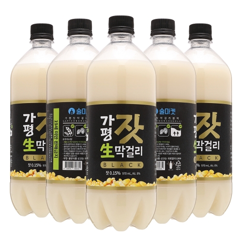 우리도가 가평잣생막걸리 블랙 6도 970ml (5개)_이미지