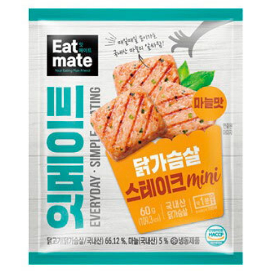 푸드나무 잇메이트 닭가슴살 스테이크 미니 마늘맛 60g (14개)_이미지