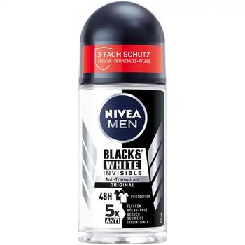 니베아 남성 맨 데오 롤온 인비저블 블랙 앤 화이트 50ml