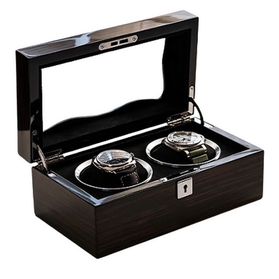 헤리티지원 시계보관함 원목 케이스 프리미엄 2구 (블랙에보니)_이미지