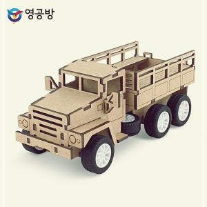 영공방 6공 트럭 색칠 나무 모형 풀백 조립 장난감 육공트럭 UIW3CA684_이미지
