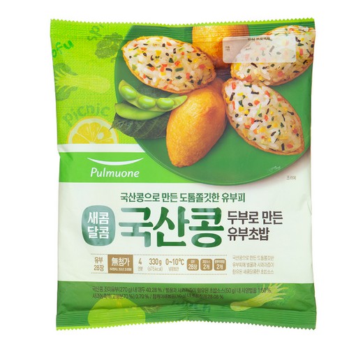 풀무원 새콤달콤 국산콩 두부로 만든 유부초밥 330g이미지입니다. 누르면 해당 게시물로 새창이동합니다.