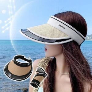 라탄썬캡 비치모자 여름썬캡 돌돌이 렌즈챙 여행모자 S13113856