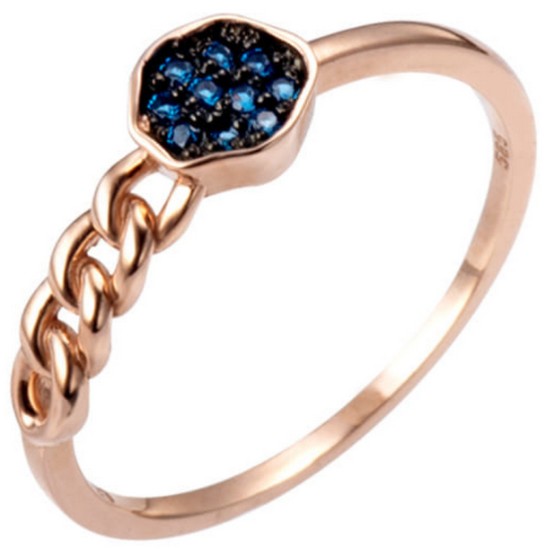 14K 그레이프 블루다이아 반지