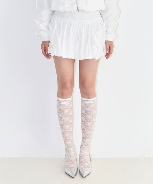 일리고 ILLIGO 프릴 도트 벌룬 스커트 화이트 25AWSK02WH 3123093_이미지