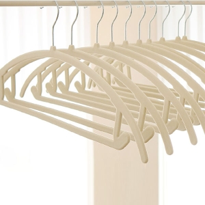 화이트래빗 벨벳 라운드형 니트 어깨뿔 방지 논슬립 옷걸이 아이보리 30개