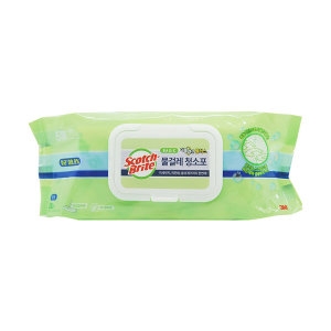 3M 스카치브라이트 베이직 물걸레 청소포 더블액션 플러스 대형 30매 (6개)_이미지