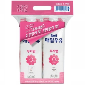 매일유업 매일우유 무지방 0% 900ml (2개)_이미지