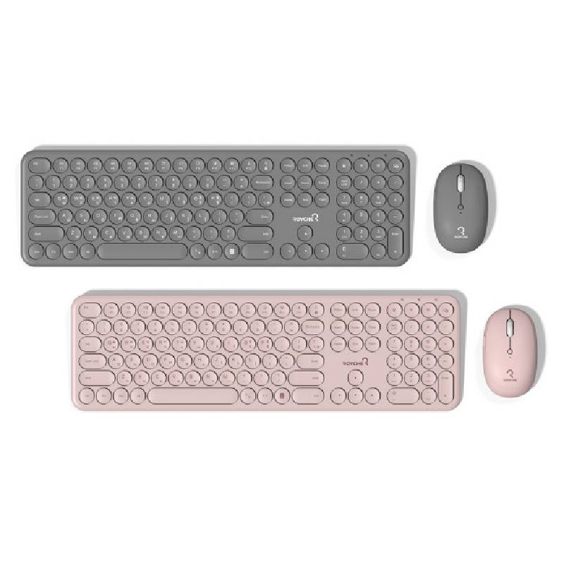 ROYCHE RMK-5600 무선 키보드 마우스 콤보 (핑크)