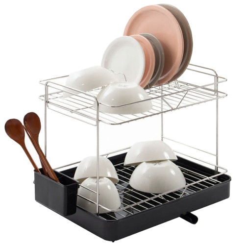 라피드 자동 물빠짐 식기건조대 2단 싱크대 선반