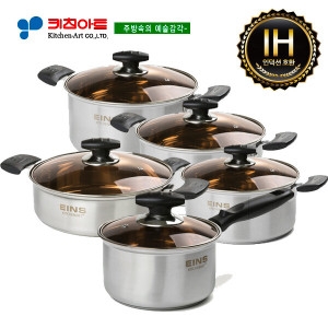 키친아트 아인스 IH 스텐냄비 5종 (편수18+양수20.22+곰솥26+전골26)