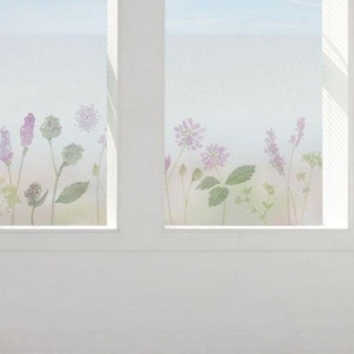 꾸밈 무점착 글라스 시트지 플라워워터컬러 ch520m (1장, 100cm x 1m)