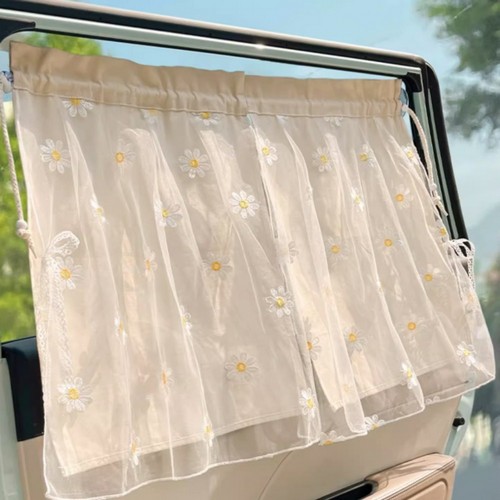 오토크루 이중 레이스 햇빛가리개 커튼 - 일자형 데이지 AC-S04