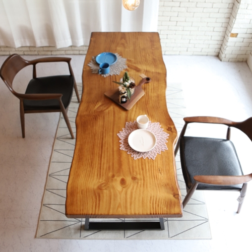 아르네스튜디오  라센 빈티지 우드슬랩 통원목 식탁 1800 (의자별도)