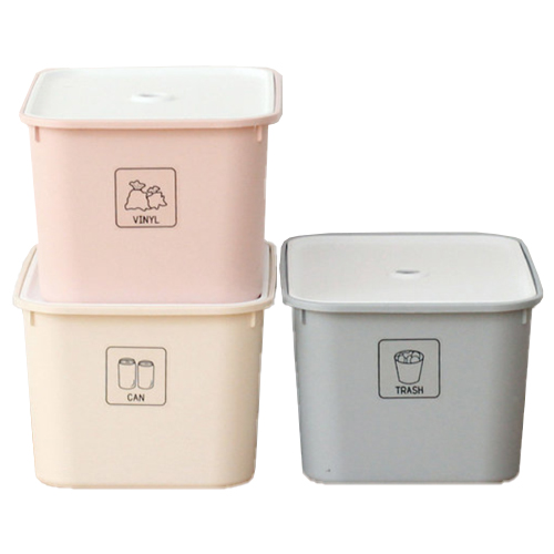 가쯔 마카롱 일반형 분리수거함 중형 (4개)_이미지