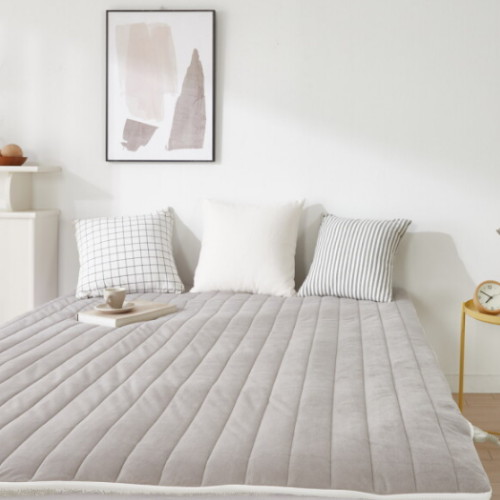 올리버하우스 로젤 극세사 그레이 온수매트 커버 (싱글, 100x200cm)_이미지