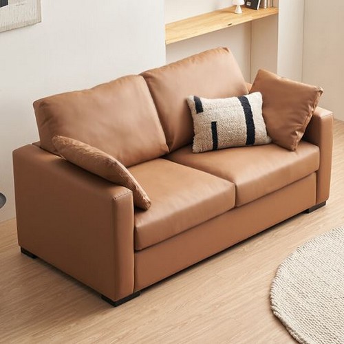 채우리 푹쉼 클로드 가죽 소파 3인용 (스툴별도)