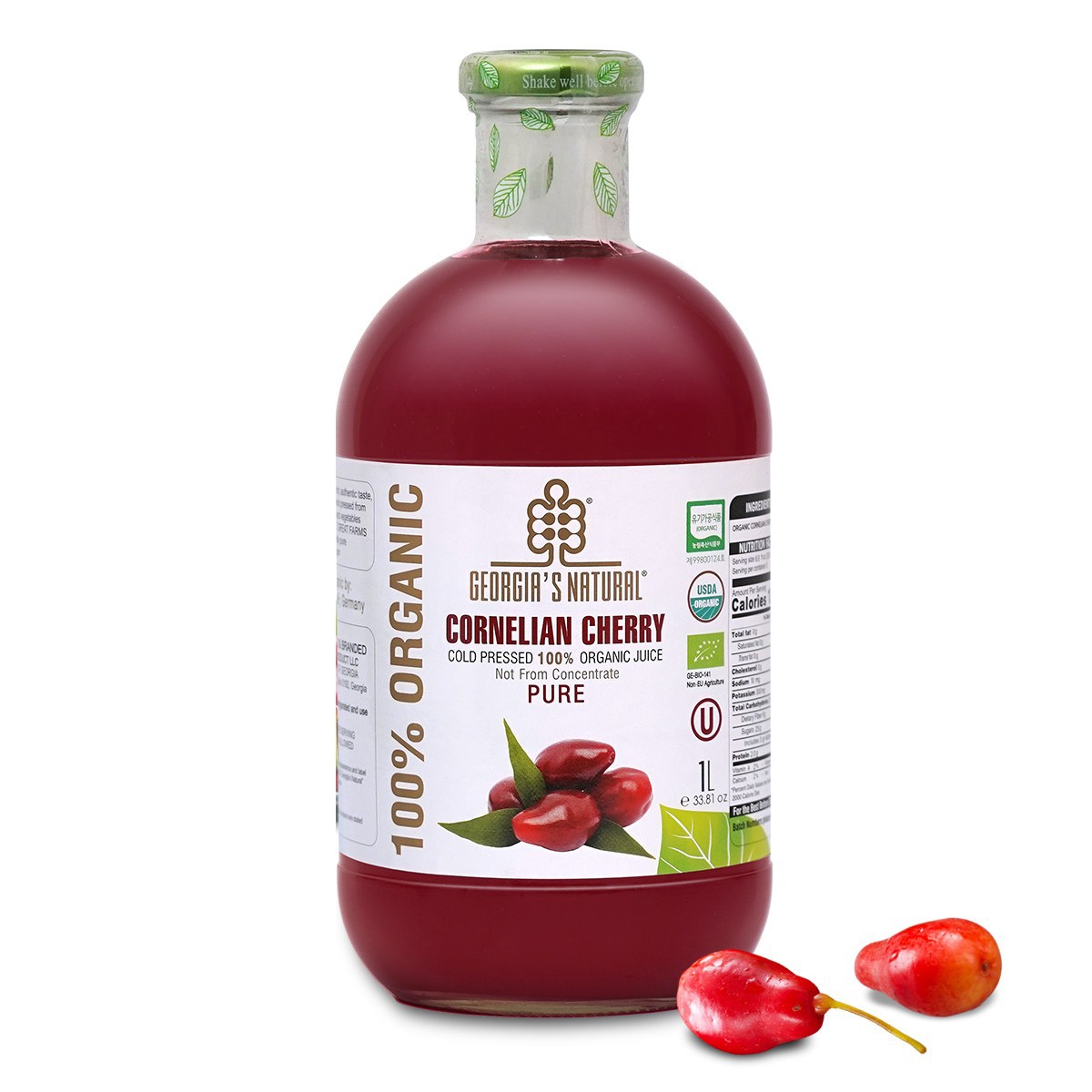 조지아스내추럴 유기농 NFC 산수유 주스 1L (6개)