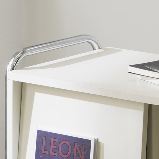 아늑 소울 매거진랙 슬라이딩 북케이스 크롬 수납장 600_이미지