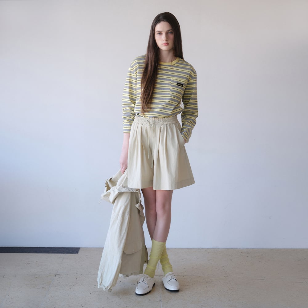 플라스틱아일랜드 턱플레어 밴딩 큐롯 팬츠 PS2WP462_이미지