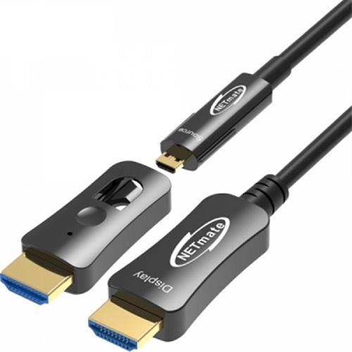 강원전자 NETmate HDMI v2.0 분리형 하이브리드 AOC 케이블 (10m, NM-HAC10D)_이미지