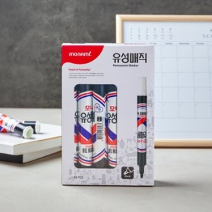 모나미 유성매직 흑색 (12개)_이미지