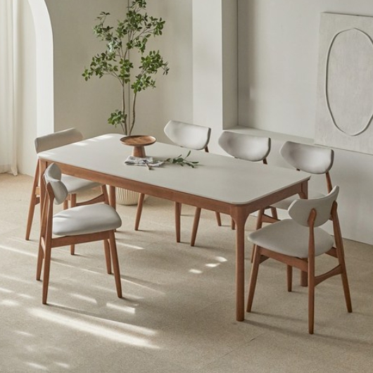 파로마 채튼 통세라믹 원목 식탁 1800