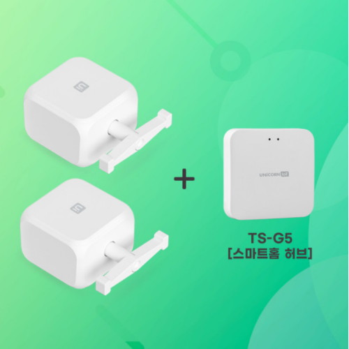 서진네트웍스 유니콘 IoT 충전식 좌우회전 스마트스위치 TS-F6+스마트홈허브 TS-G5 (2개)_이미지