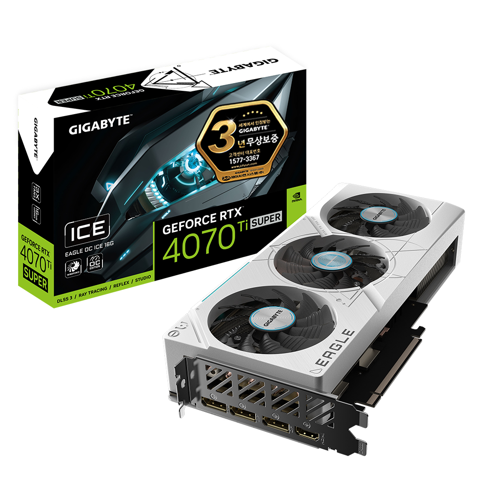 GIGABYTE 지포스 RTX 4070 Ti SUPER EAGLE OC ICE D6X 16GB 제이씨현_이미지