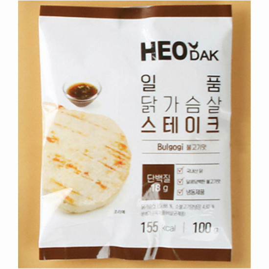 허닭 일품 닭가슴살 스테이크 불고기맛 100g (50개)