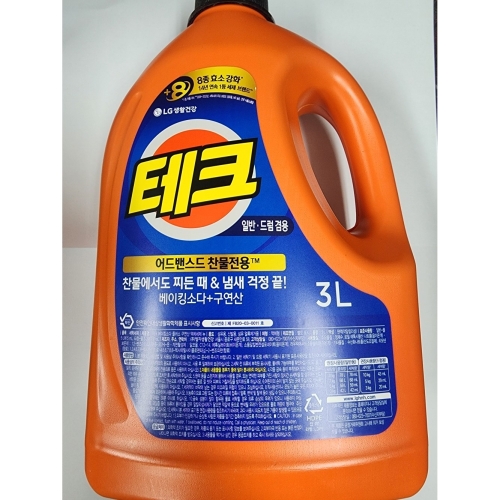 LG생활건강 테크 베이킹소다+구연산 드럼용 3L (3개)