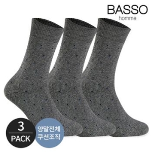  바쏘 남성 투도트 캐주얼 신사 방한 양말 3P_DGY 32325403