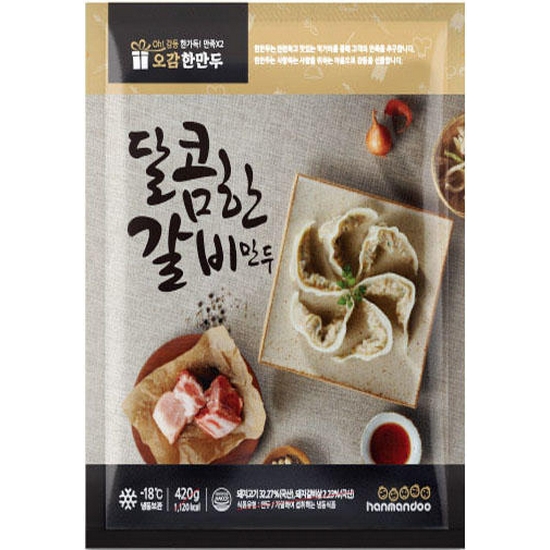 한만두식품 달콤한 갈비만두 420g (4개)_이미지