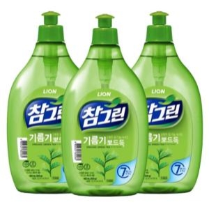 라이온코리아 참그린 기름기 뽀드득 레몬녹차 500g (480ml) (3개)