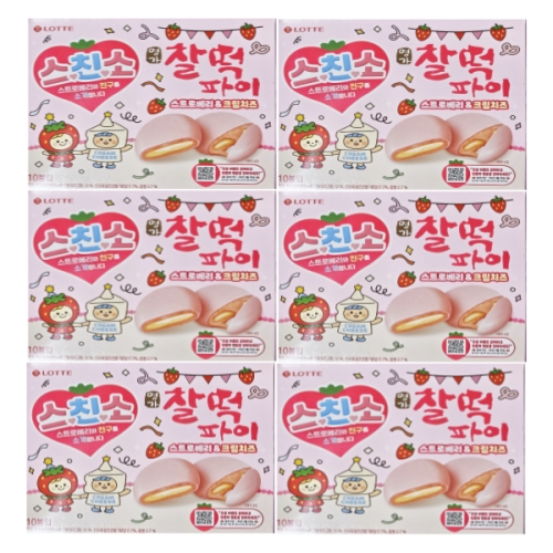 롯데제과 찰떡파이 스트로베리 크림치즈 250g (6개)_이미지