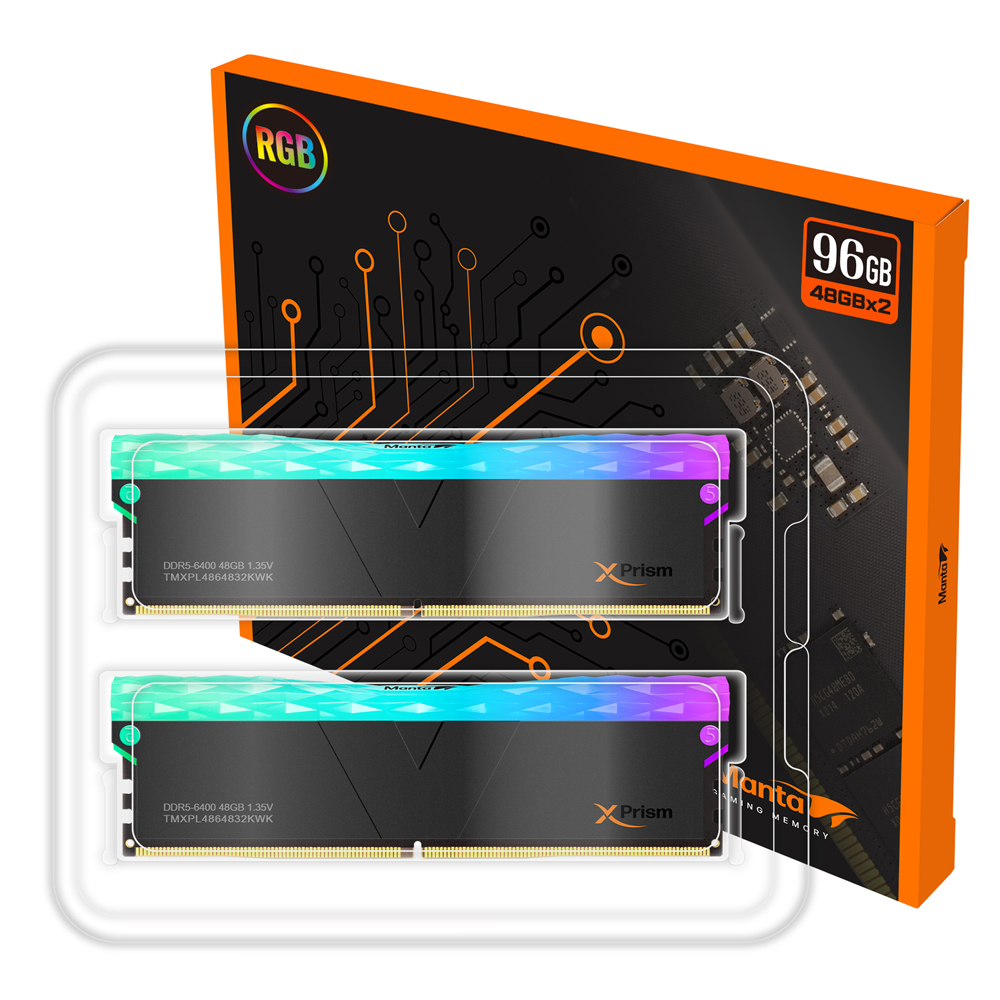 V-Color Manta DDR5-6400 CL32 XPrism RGB 블랙 패키지 (96GB(48Gx2))_이미지