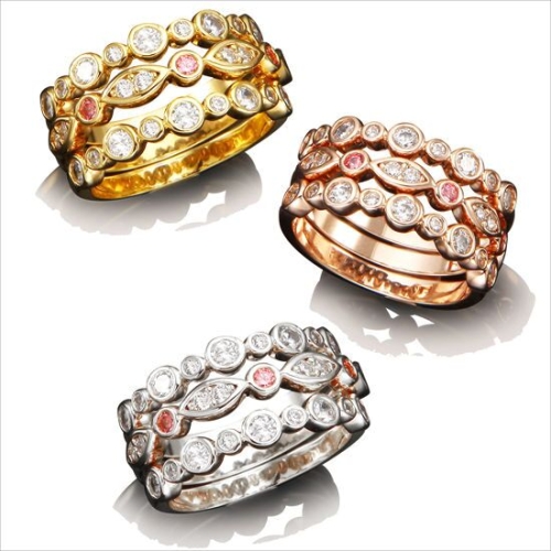 다이아몬디아 핑크 레이디 트리플 링