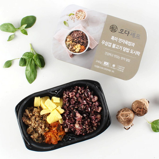 오다셰프 흑미 연자육밥과 우삼겹 불고기 덮밥 도시락 240g (1팩)