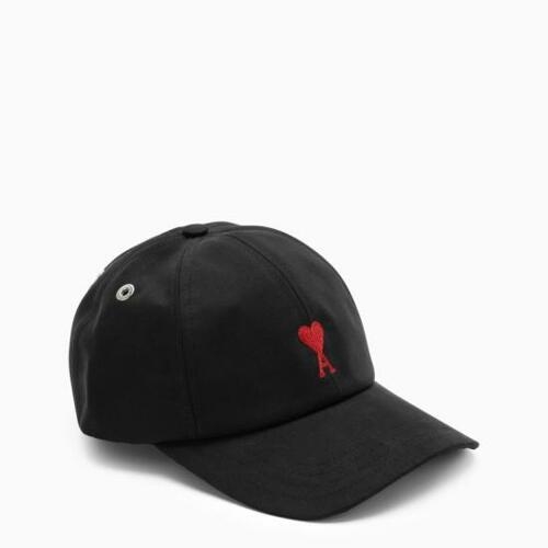아미 자수 코튼 볼캡 BFUCP006.CO0051 BLACK_이미지