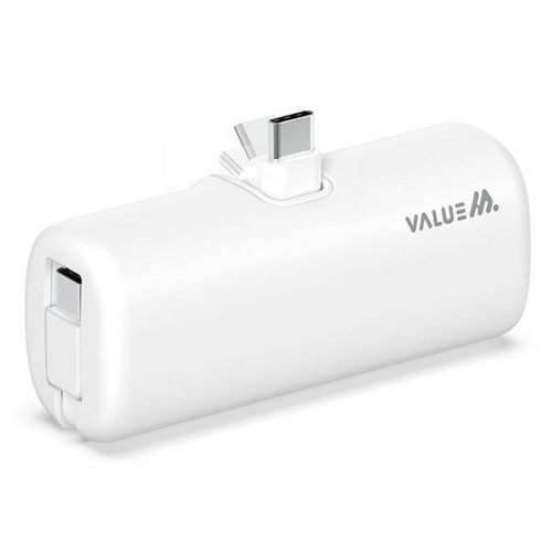 디엠케이코리아 밸류엠 10W 접이식 케이블 일체형 도킹 보조배터리 D4 5000mAh (C타입+8핀 케이블, 1개)_이미지