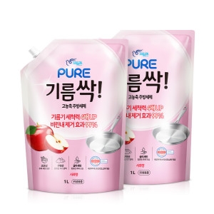 피죤 퓨어 기름싹 사과향 리필 1L (2개)