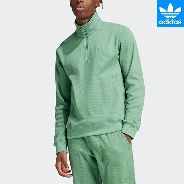 애니멀에센셜 트레포일 와플 하프집 스웨트셔츠 IY2306