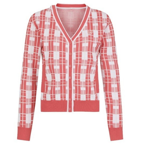 마스터바니에디션 로고 스트랩 체크 니트 가디건 421D1SD104 (CO, 코랄)