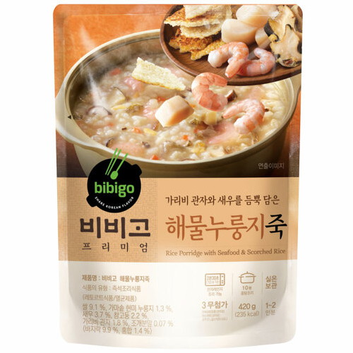 CJ제일제당 햇반 소프트밀 해물 누룽지죽 420g (2개)_이미지