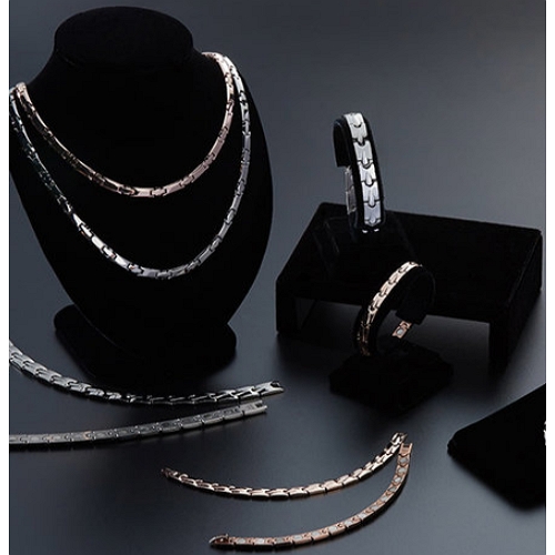 일월 겔라루체 화이트실버 로즈골드 게르마늄 목걸이+팔찌세트