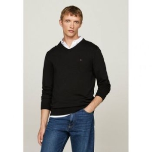 타미힐피거 에센셜 V 넥 점퍼 블랙 10210318