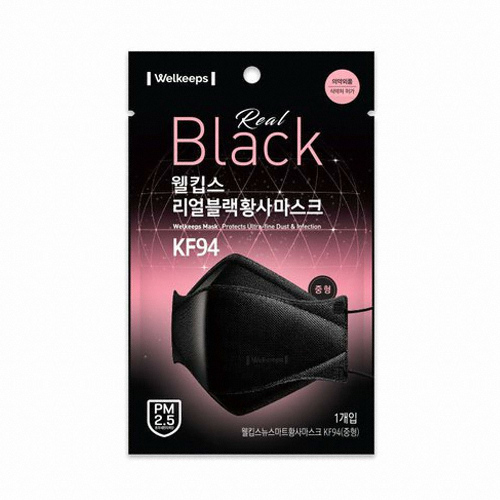파인텍 웰킵스 리얼블랙 황사마스크 KF94 중형 (25매)_이미지